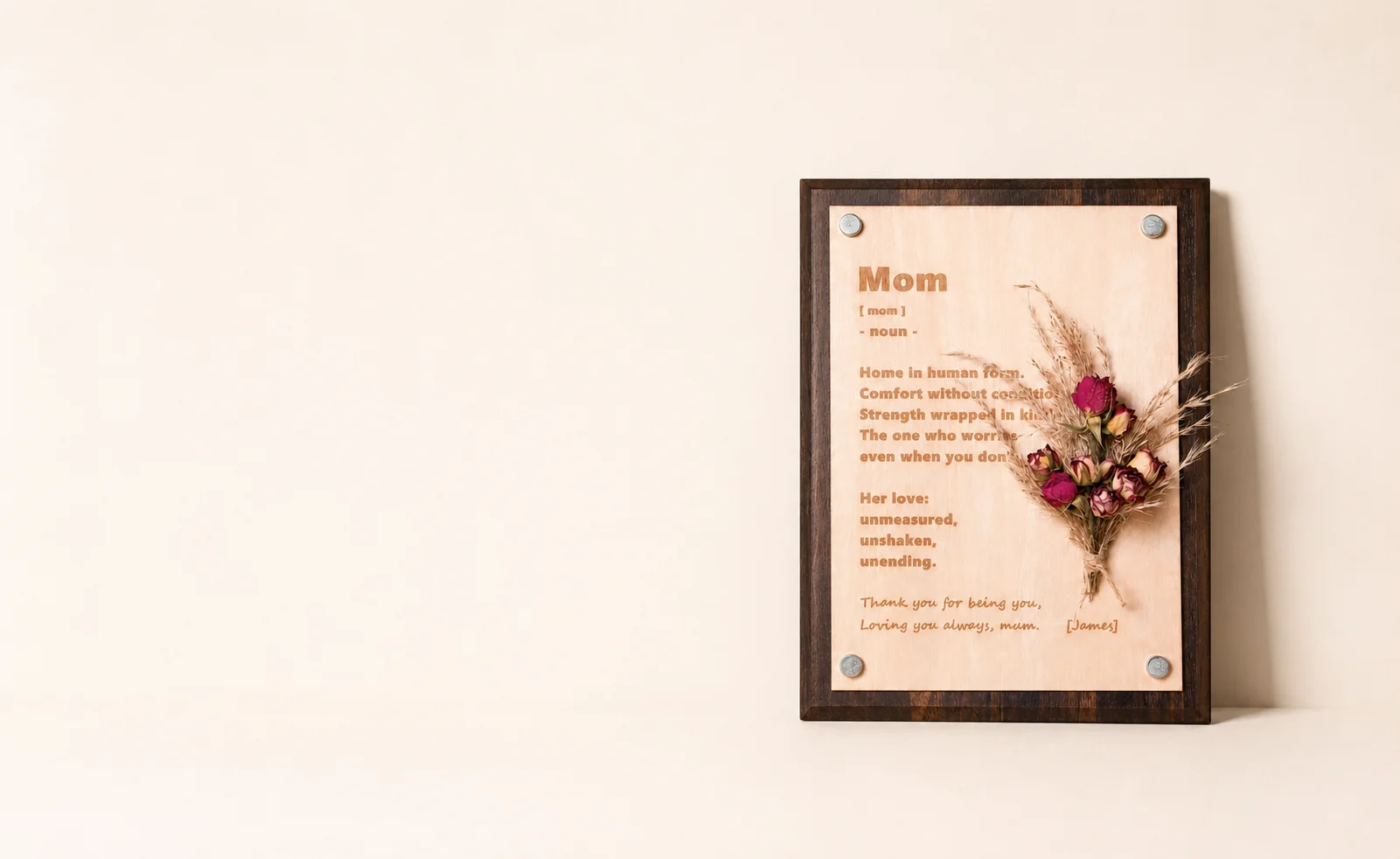 Wooden Mom Keepsake Plaque