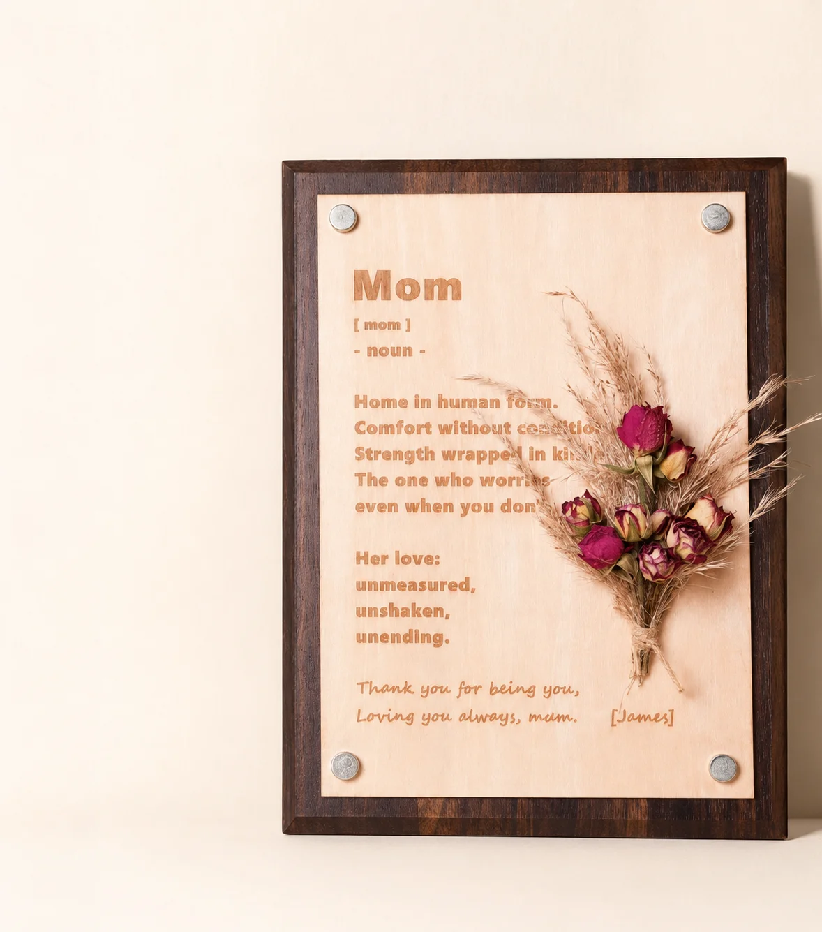Wooden Mom Keepsake Plaque