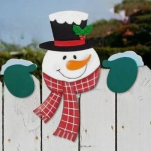 Laser cut wooden Christmas fence decor