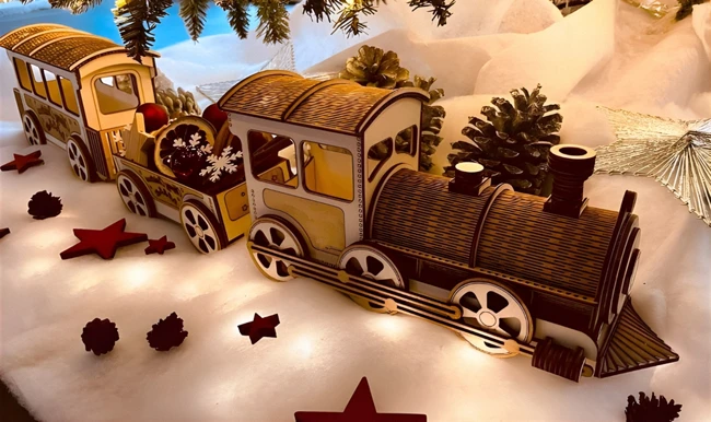 Wooden Christmas decor set