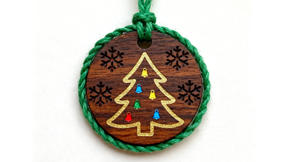 Laser engraved Christmas pet tags