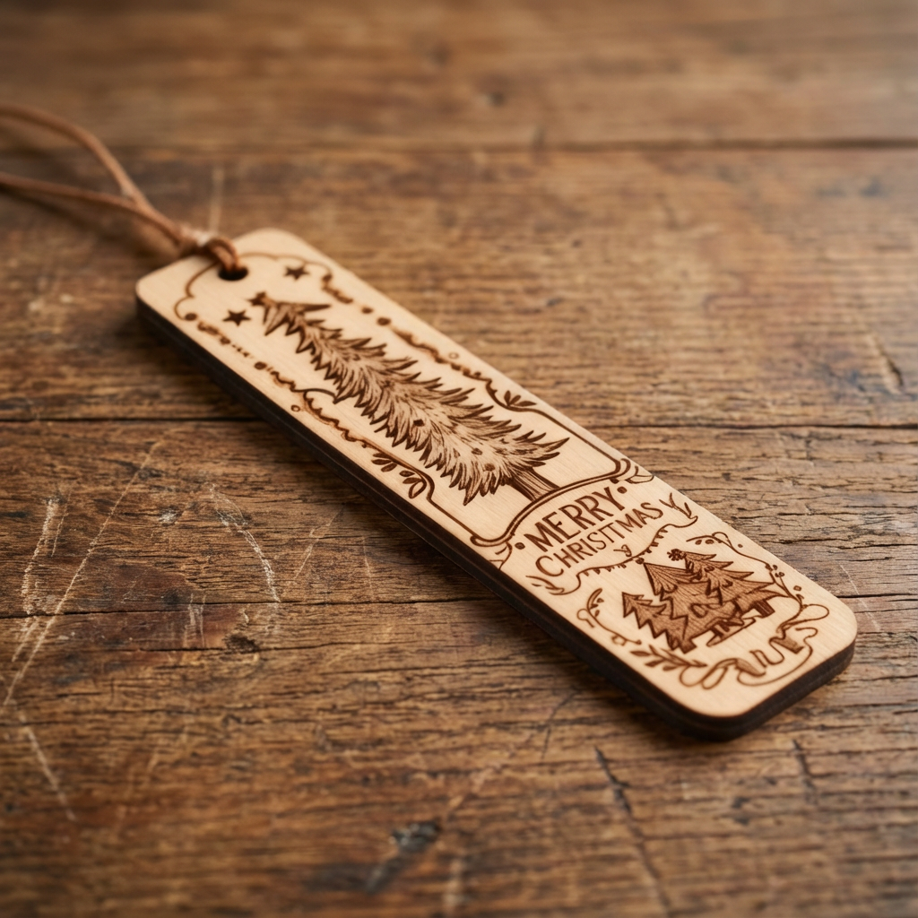 Laser cut Christmas bookmark