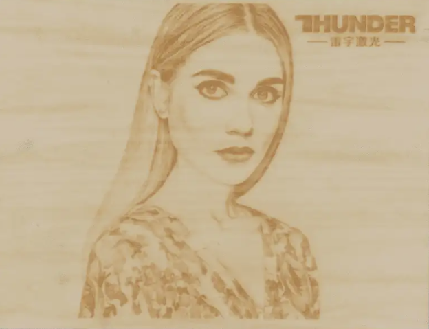 Laser engraved photo on wood