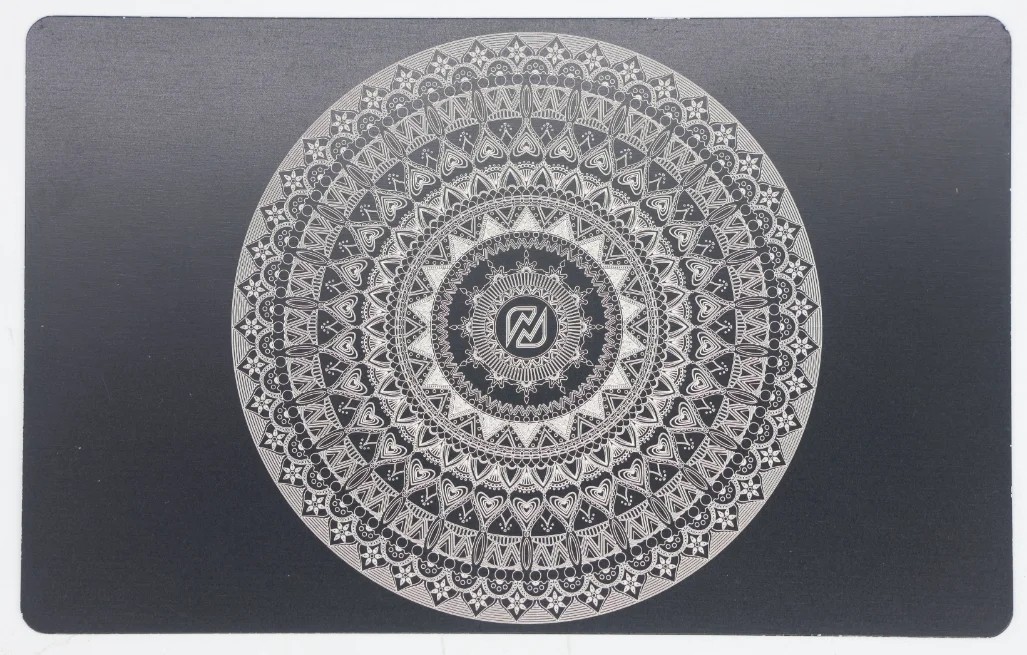 A decorative piece made using laser scoring