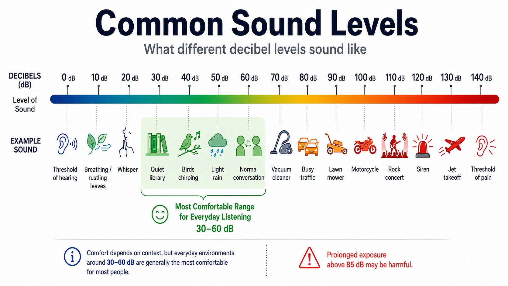 common sound level comparison