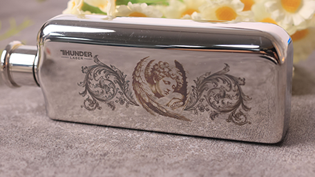 Titanium Wine Flask Marking Sample by Titan